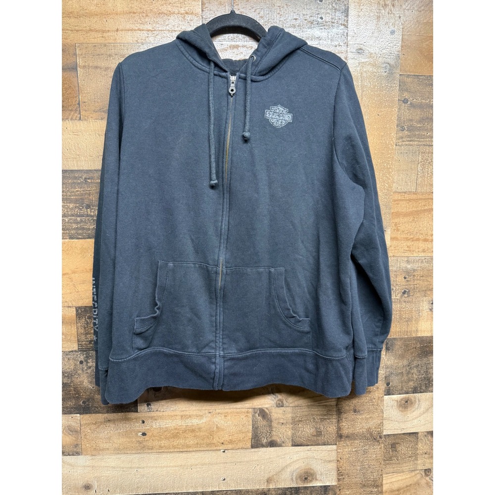 Harley-Davidson Wounded Warrior Project Zip Hoodie Black 2W Distressed Graphic